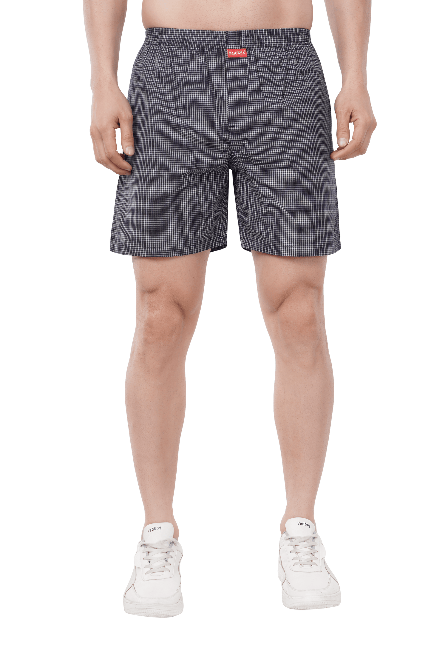 Khoksa Mens Boxer Shorts Solid Colour Navy Blue Khoksa