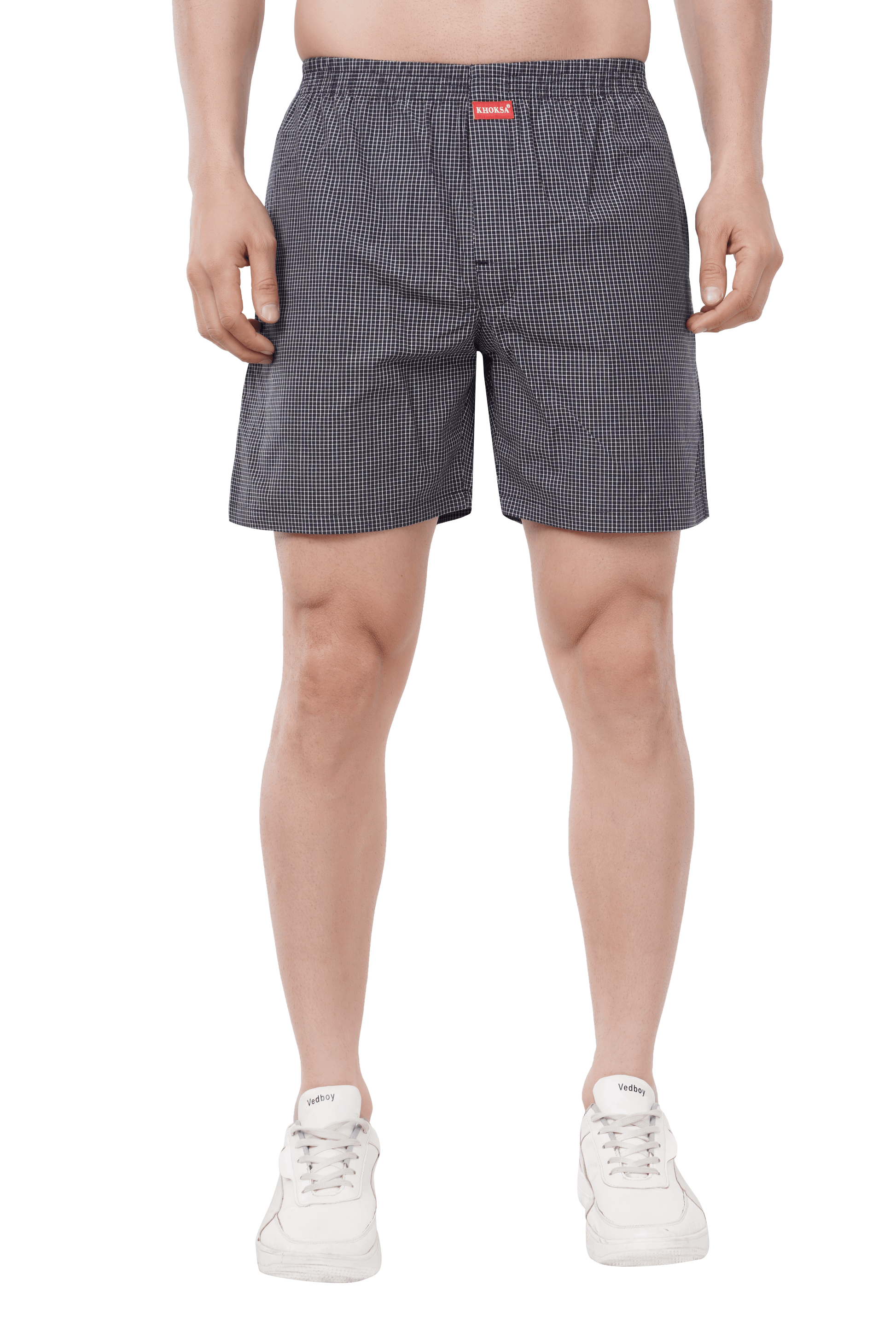 Khoksa Mens Boxer Shorts Solid Colour Navy Blue Khoksa