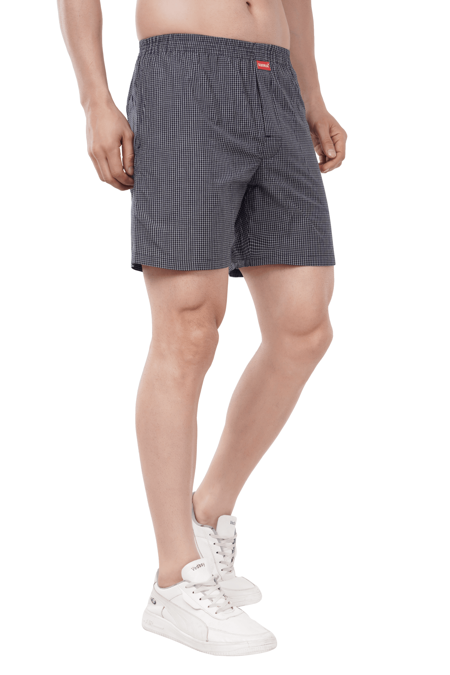 Khoksa Mens Boxer Shorts Solid Colour Navy Blue Khoksa