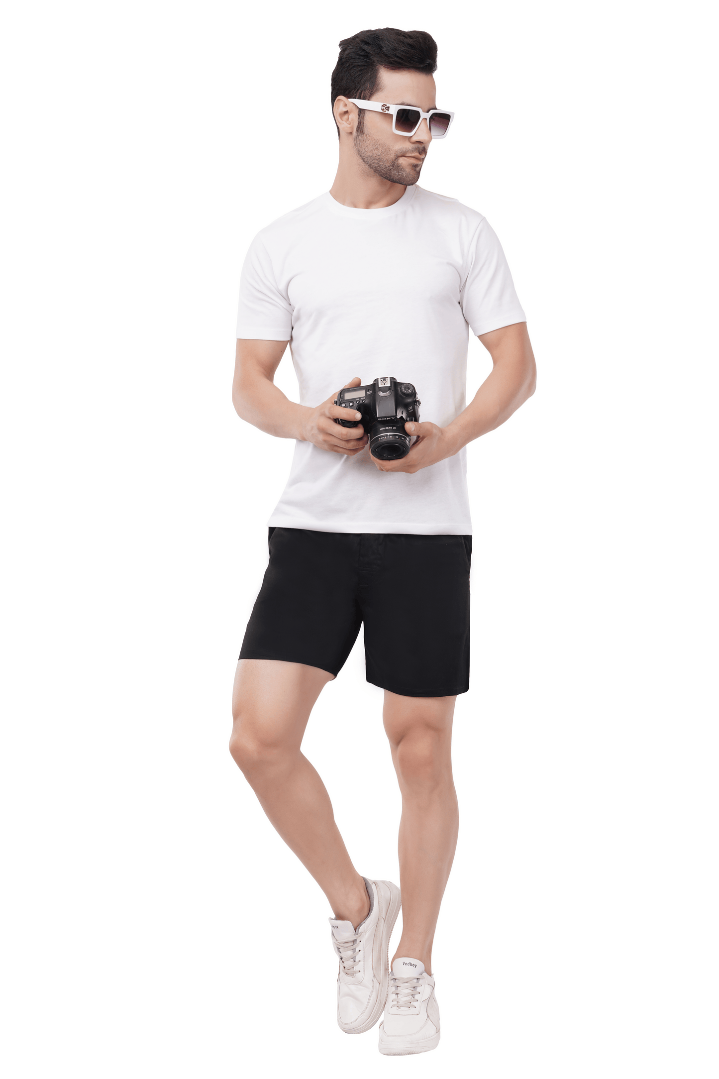 Khoksa Mens Boxer Shorts Solid Colour Black Khoksa