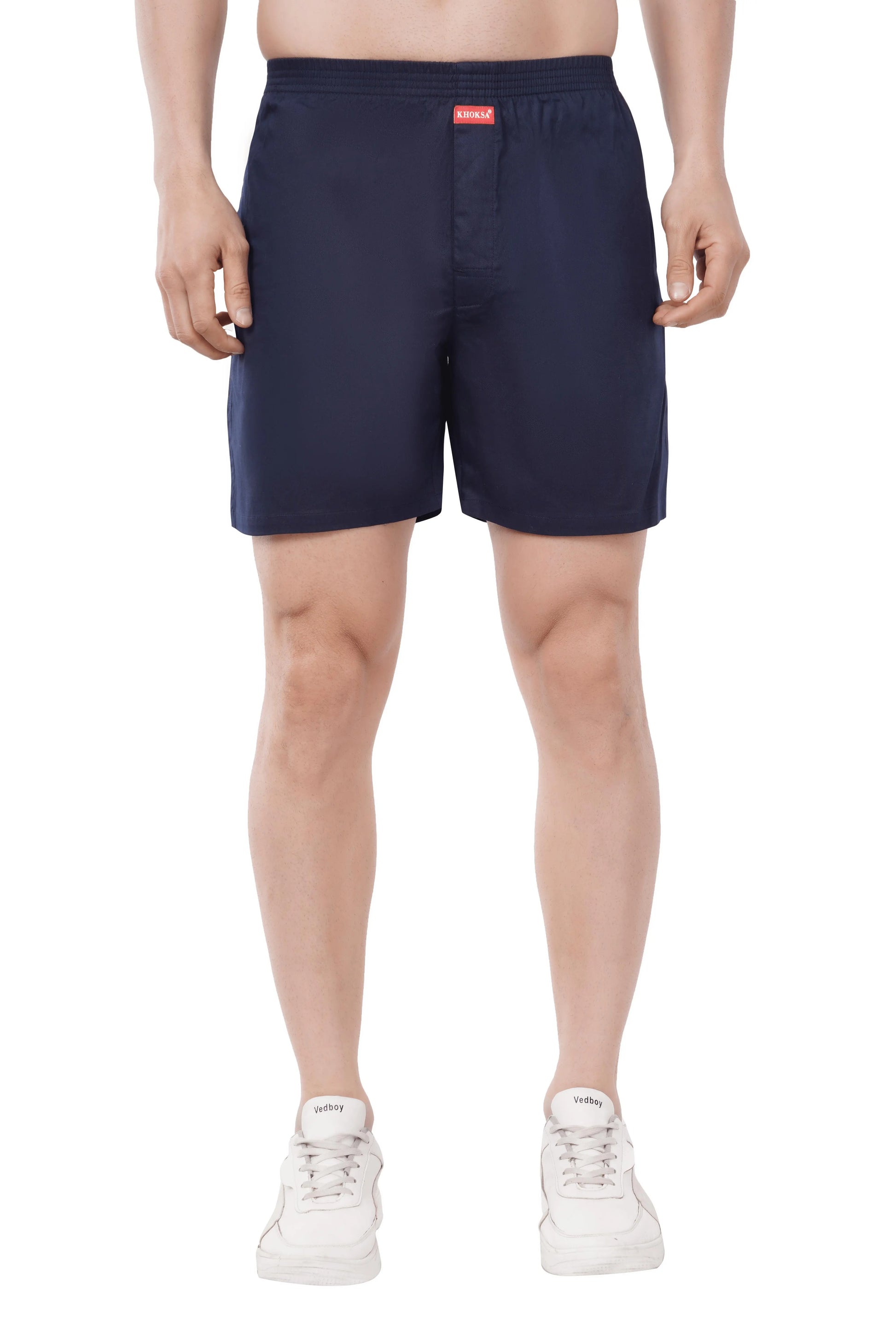 Khoksa Mens Boxer Shorts  Check Solid Color Black And White Khoksa