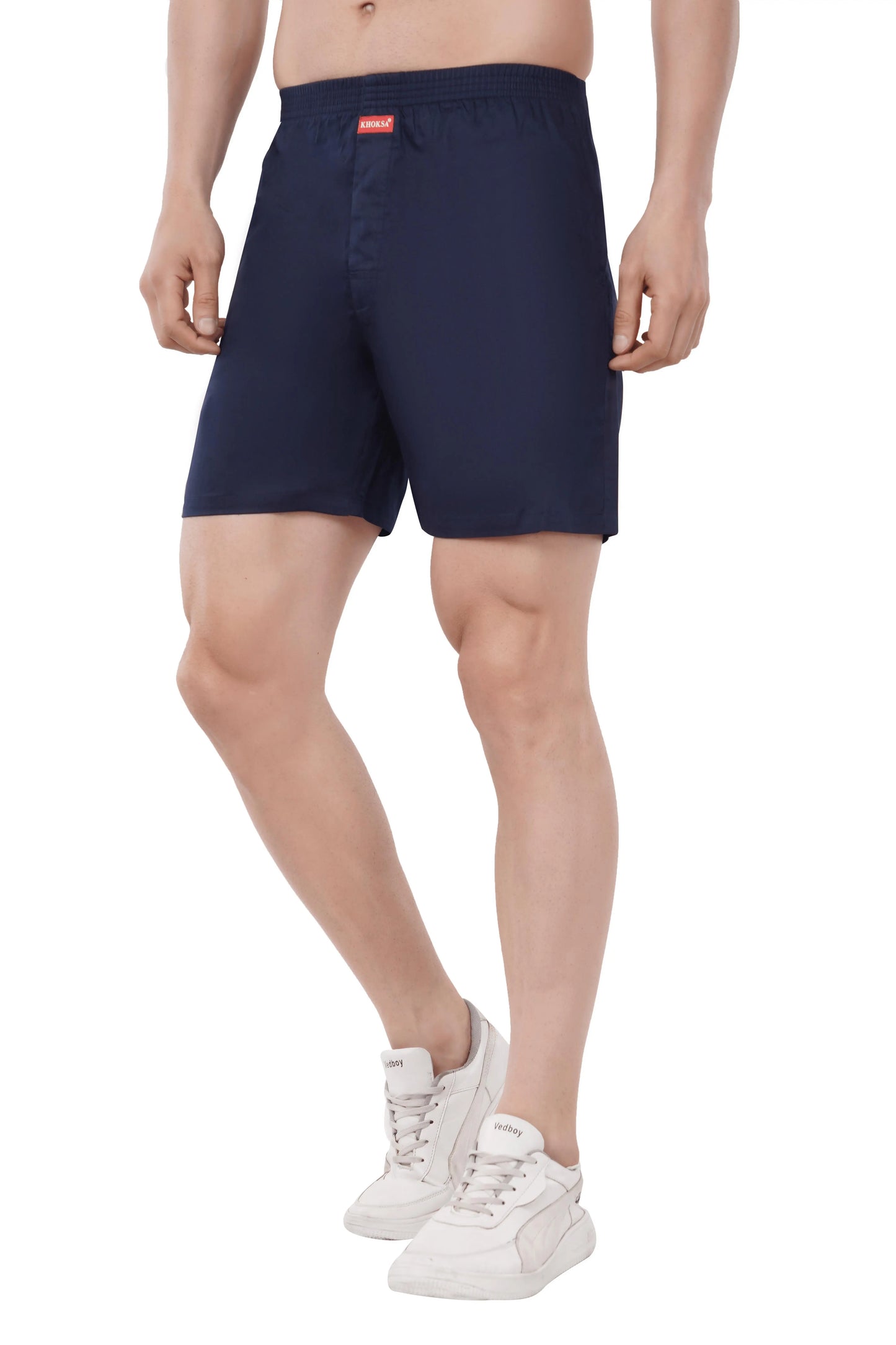 Khoksa Mens Boxer Shorts  Check Solid Color Black And White Khoksa