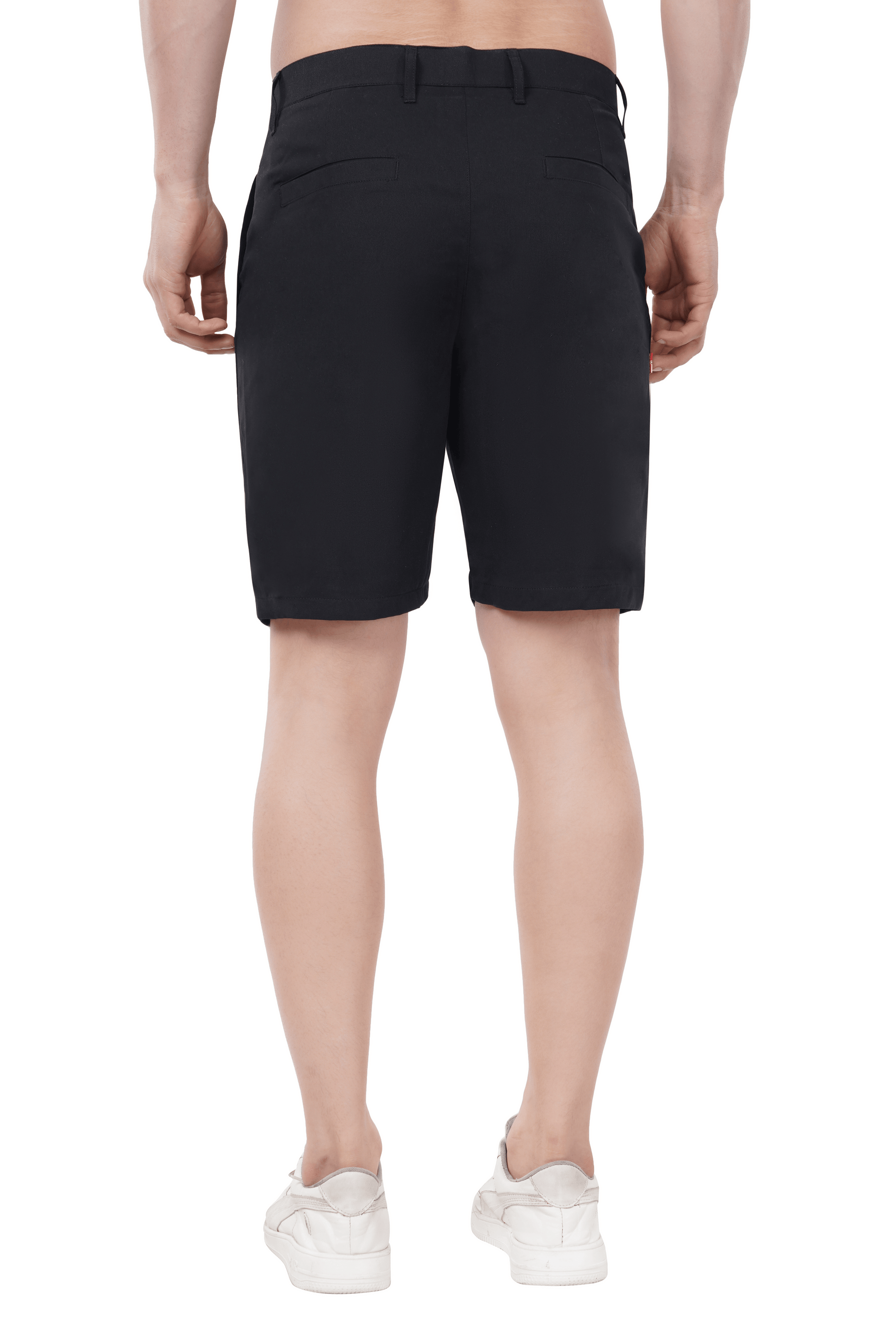 Khoksa Mens Solid Short Twill Cotton Color Black Mens black shorts Khoksa