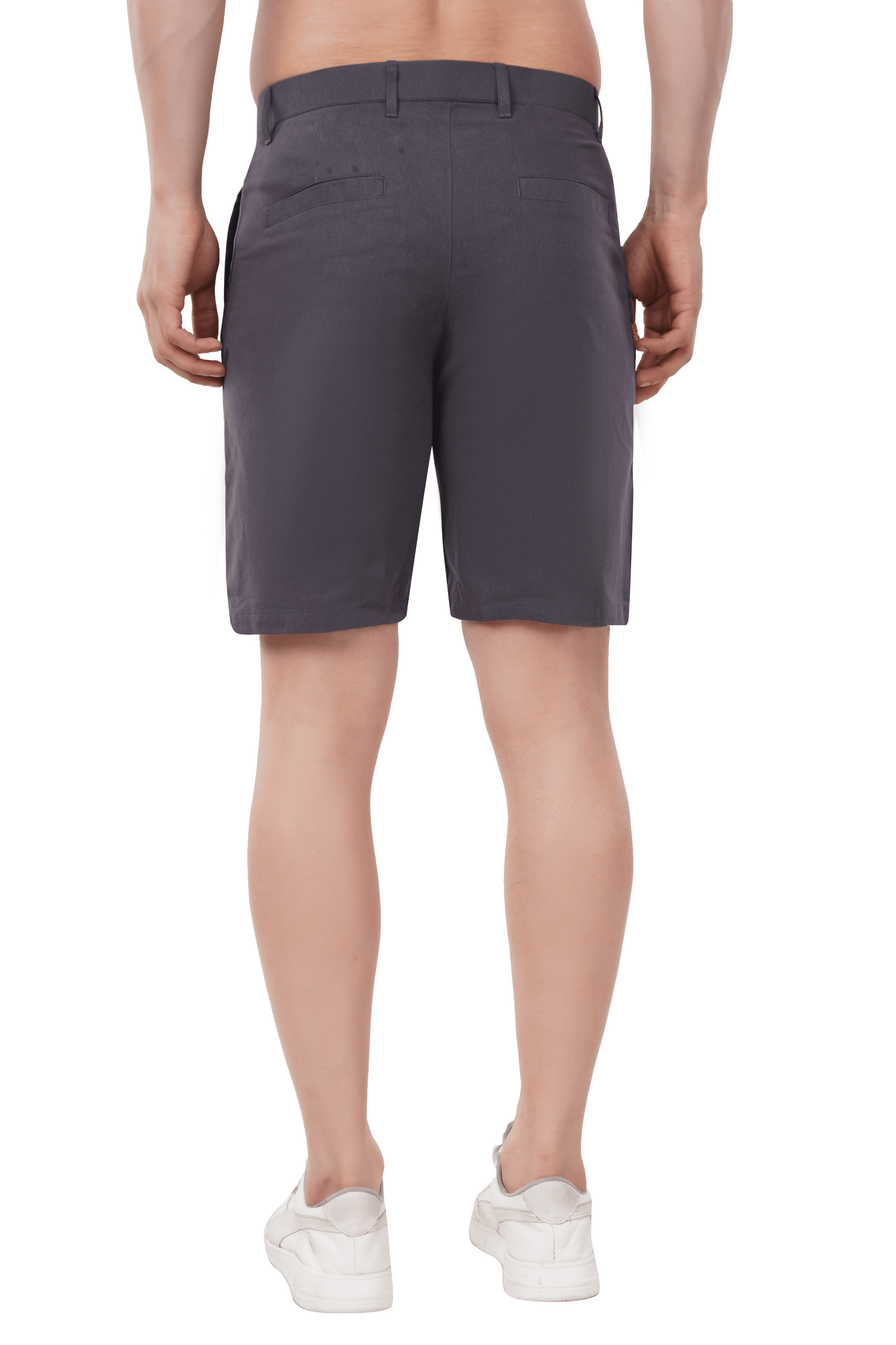 Khoksa Mens Solid Short Twill Cotton Color Black Khoksa