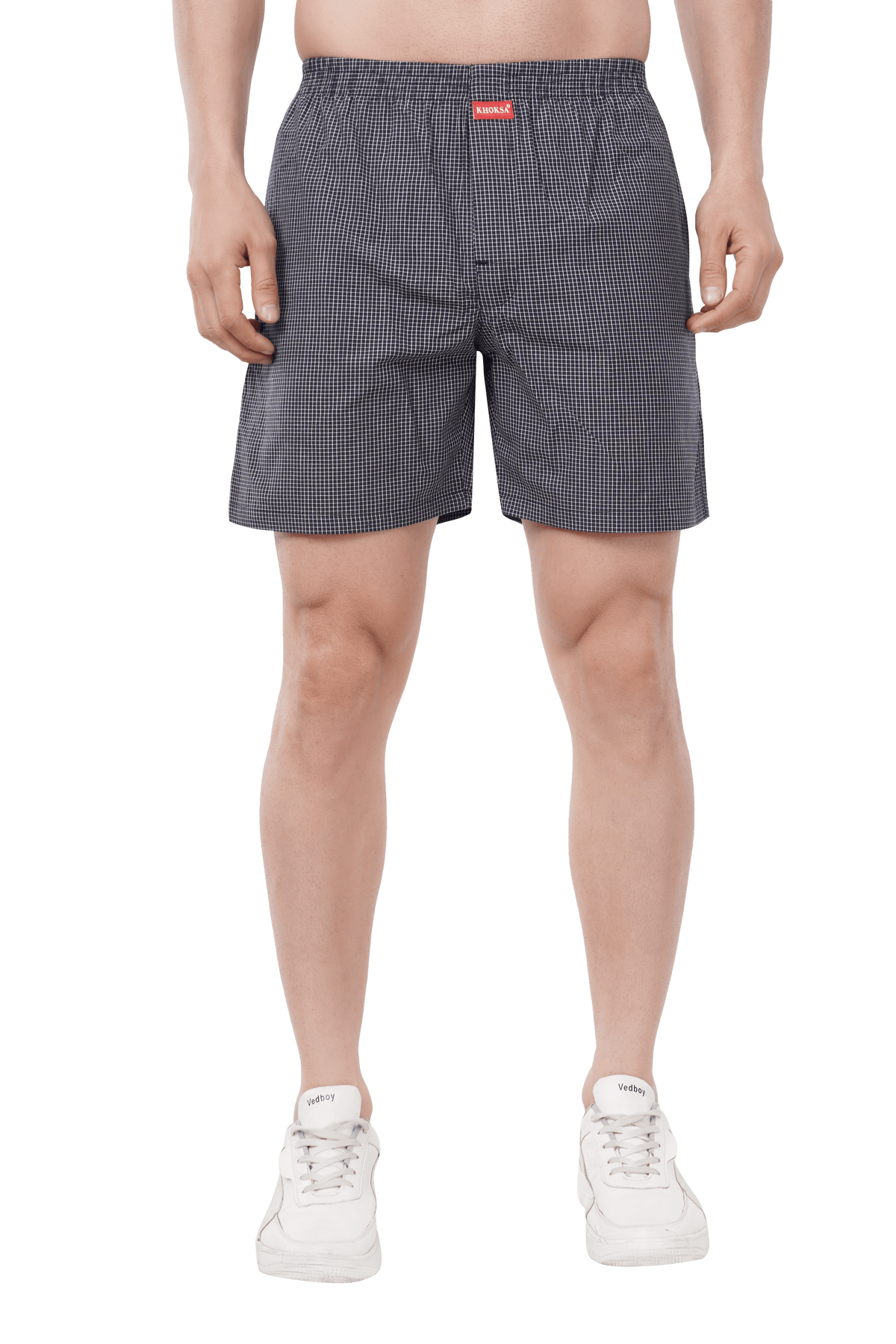 Khoksa Mens Boxer Shorts Solid Colour Navy Blue Khoksa