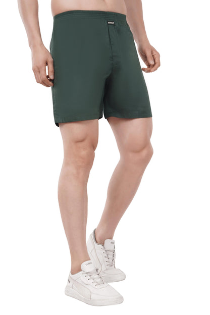 Khoksa Mens Boxer Shorts Solid Colour Green Khoksa