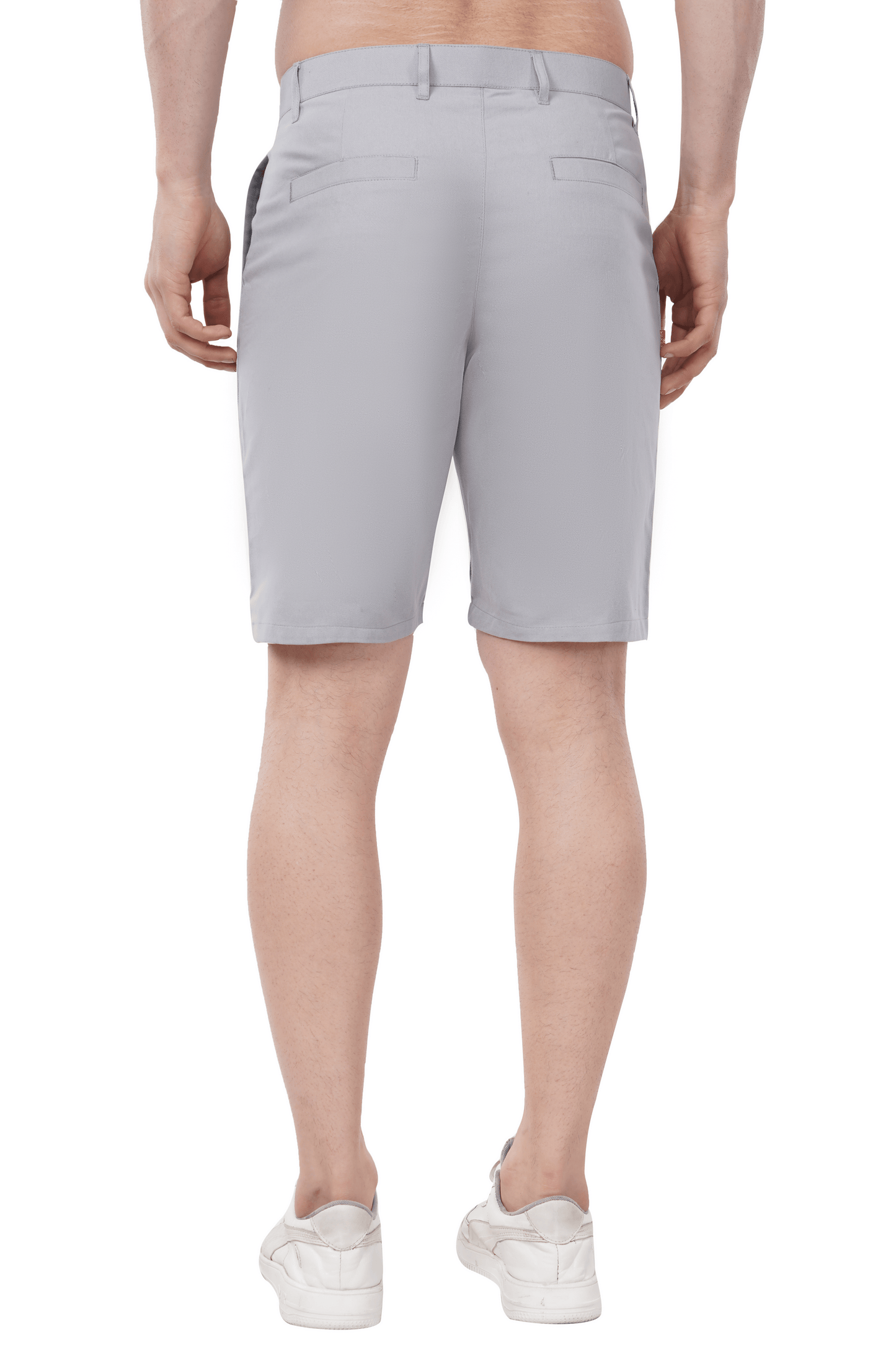 Khoksa Mens Solid Short Twill Cotton Color Light Gray Khoksa